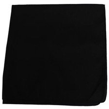 Set of 3 Solid 100 Polyester Unisex Bandanas Black 22 in