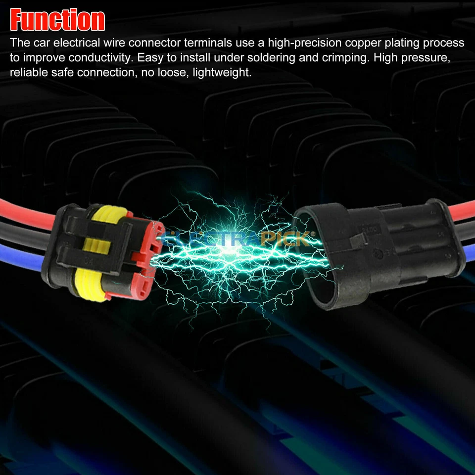 708Pcs 1-6 Pin Car Automotive Waterproof Electrical Wire Connector Plug Kit Set - Image 4 of 4