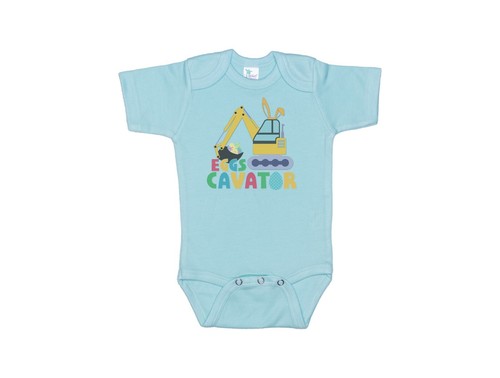 EASTER BUNNY BABY BODYSUIT, Eggscavator, CUTE INFANT ROMPER, CHILD'S RAGLAN - Picture 5 of 16