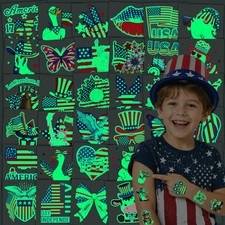 108 Pcs 4th of July Temporary Tattoos for Kids, Fourth of July Party Favors B...