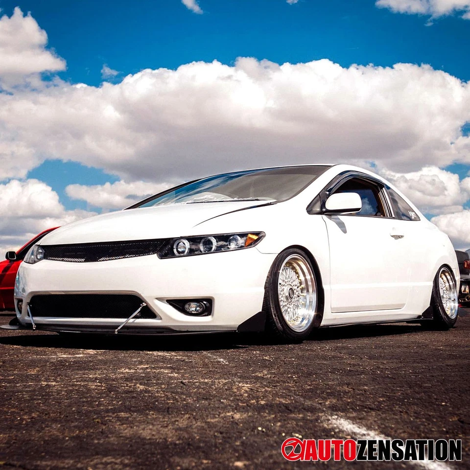 Fit 2006-2011 Honda Civic Coupe Black LED Halo Projector Headlights Left+Right Foto 3 de 4