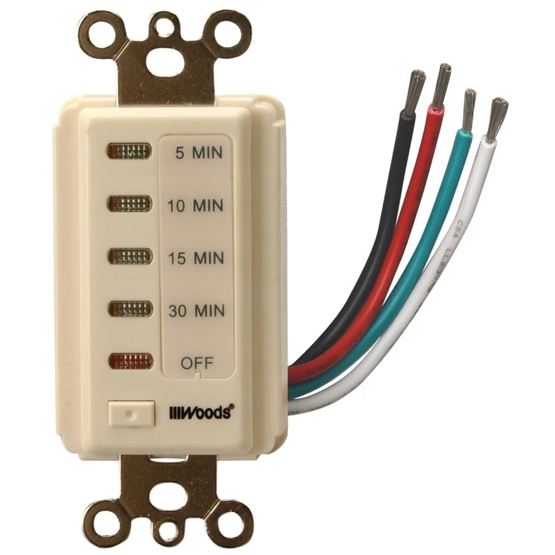 Woods 59720WD Countdown Timer, 15 A, 120 V, 1800 W, 5 to 30 min Time Setting, 24