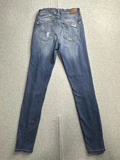 Judy Blue Jeans Womens 0 24 Distressed Skinny Mid Rise Leopard Patch JB8265MD