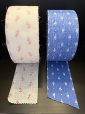 2 Large Rolls of Nautical 3 1/2 Wide Fabric/Material Boats/Anchors