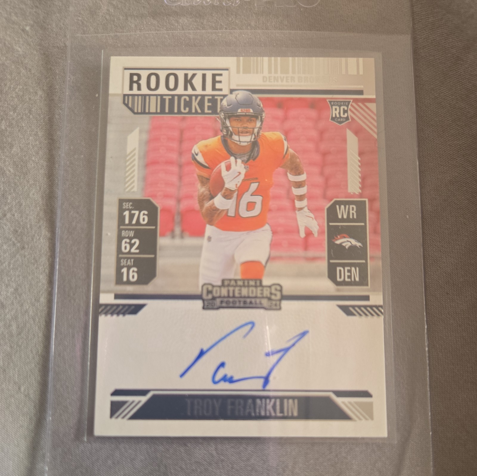 2024 Contenders Troy Franklin Rookie Ticket Auto RC #113 Broncos