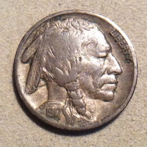 1917  BUFFALO NICKEL  D-93 FREE SHIPPING  DARK COIN CORROSION YOU GRADE