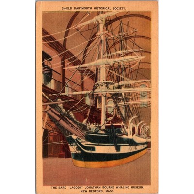 The Bark ''Lagoda'' Jonathan Bourne Whaling Museum New Bedford MA Postcard PC99