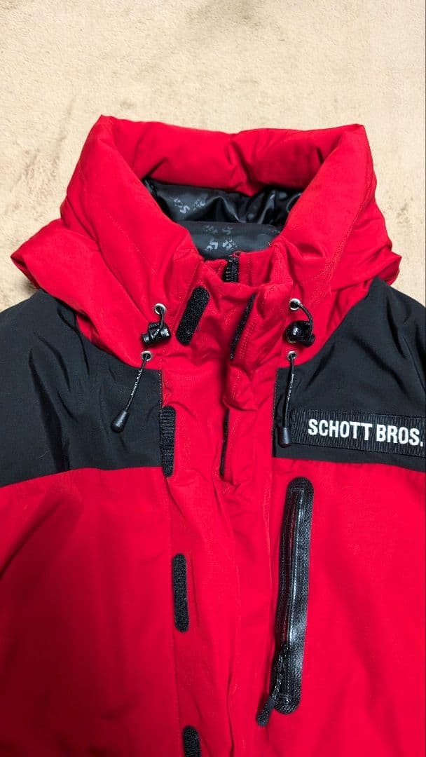 SCHOTT BROS. Down Jacket Red Black - image 2