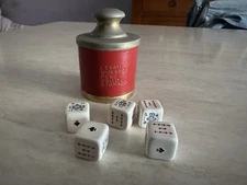 Vintage 70s Collectible Poker Dice Set Glass