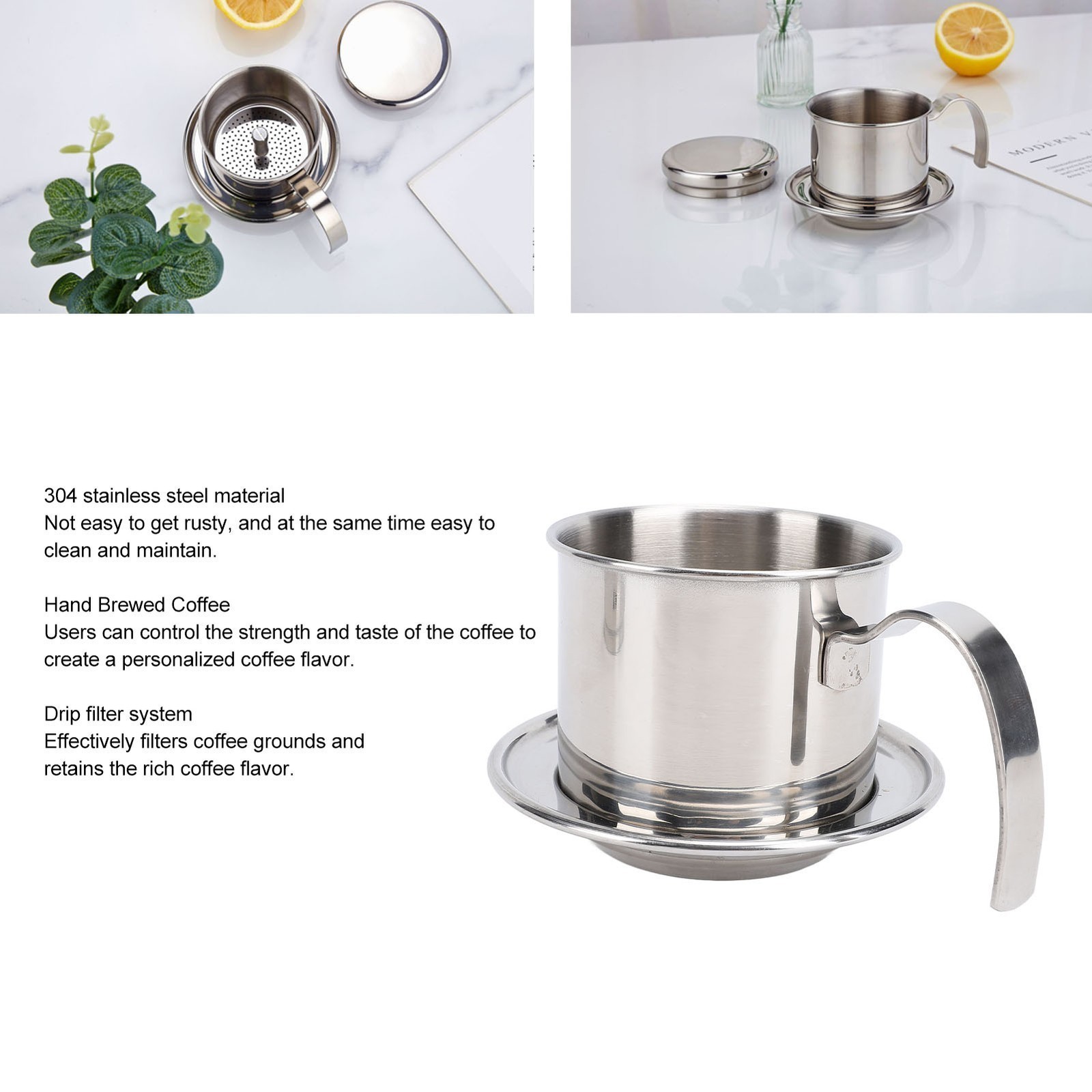 Portable 200ml Thickened 304 Stainless Steel Coffee Drip