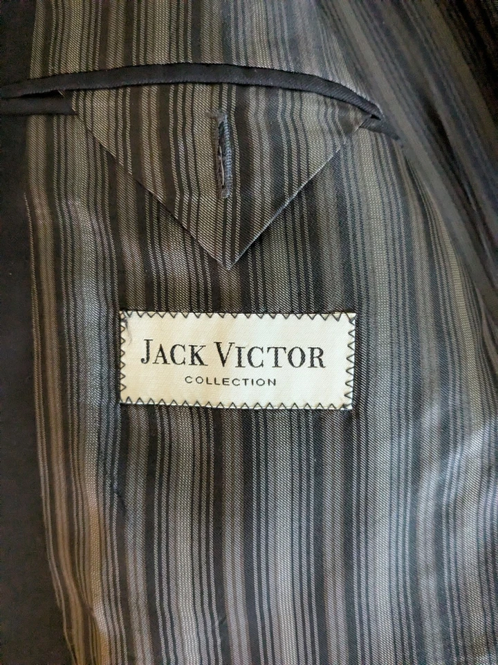 Jack Victor Black Blazer Sport Coat Super 150s Wool & Cashmere 42S — 第 4/4 张图片