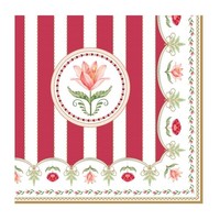 20Er Pack Servietten Flowery Blumen Und Streifen 33X33Cm Papier Easy Life
