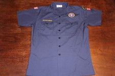 Boy Scouts of America BSA Youth Shirt Blue X-Large XL Sewn Patches Short Sleeve