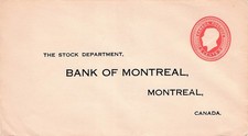 Canada 3¢ Red KGVI Postal Stationery Bank of Montreal Stock Dept Cover CV10