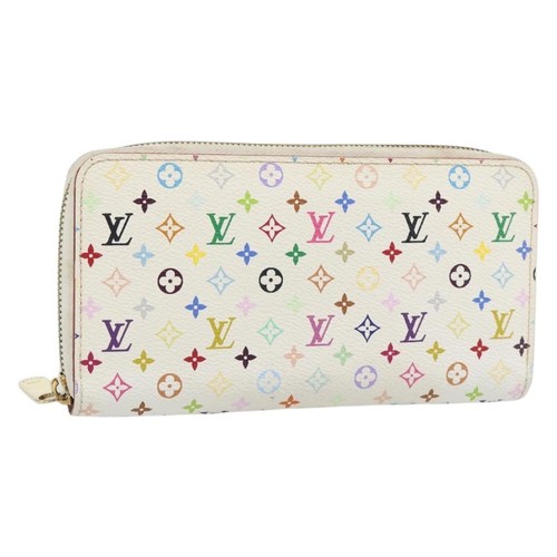 LOUIS VUITTON Monogram Multicolor Zippy Long Wallet White M60241 LV Auth 180913