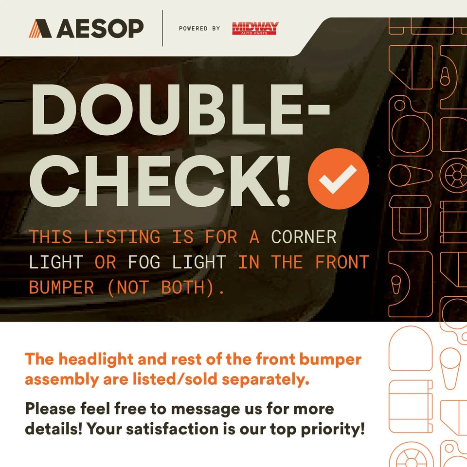 Угловые/парковочные противотуманные фары для пассажира подходят для пикапа 03–04 SIERRA 1500 5038733 - Изображение 2 из 4