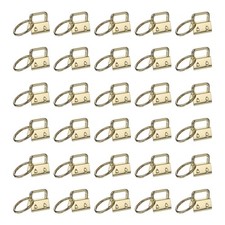 30 Pcs Key Fob Hardware, 0.8in 20mm with Key Rings for Lanyards, Gold