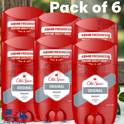 Old Spice Original Rich Scent Deodorant Stick Original 1.7 oz/50 ml each 6 Packs