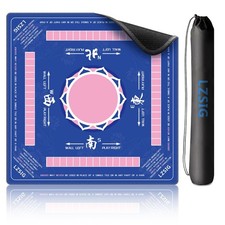 LZSIG Mahjong Mat 33"x33" - Non-Slip Noise Reduction Gaming 33" 33", Blue