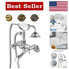 Adjustable Swing Arm Clawfoot Tub Filler with Handheld Shower - Chic Durable