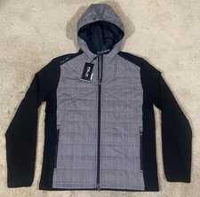 NWT $268 RLX Ralph Lauren Black White Glen Plaid Hooded Jacket Men's Size M