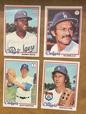 Topps 1978 (4) Card Lot Dodgers Sutton Mota Hooton +