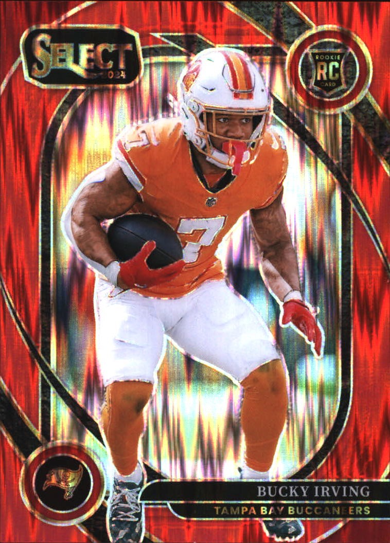 2024 Panini Select Bucky Irving /249 Rookie Red Prizm Shock #239 Buccaneers
