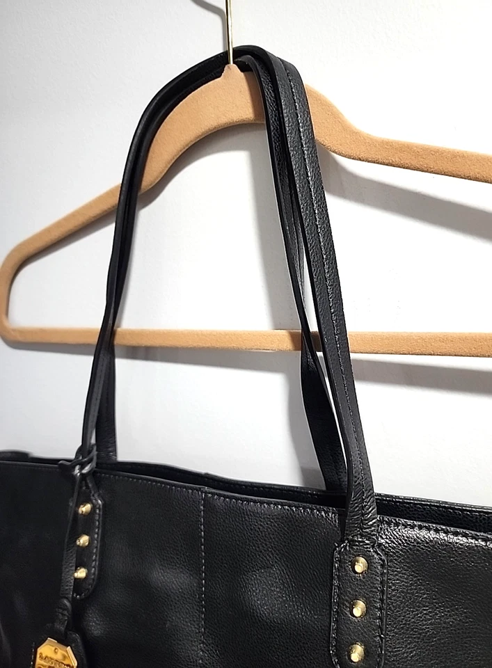 Ralph Lauren RLL Large Black Pebbled Leather Tote Shoulder Bag - Image 3 of 4