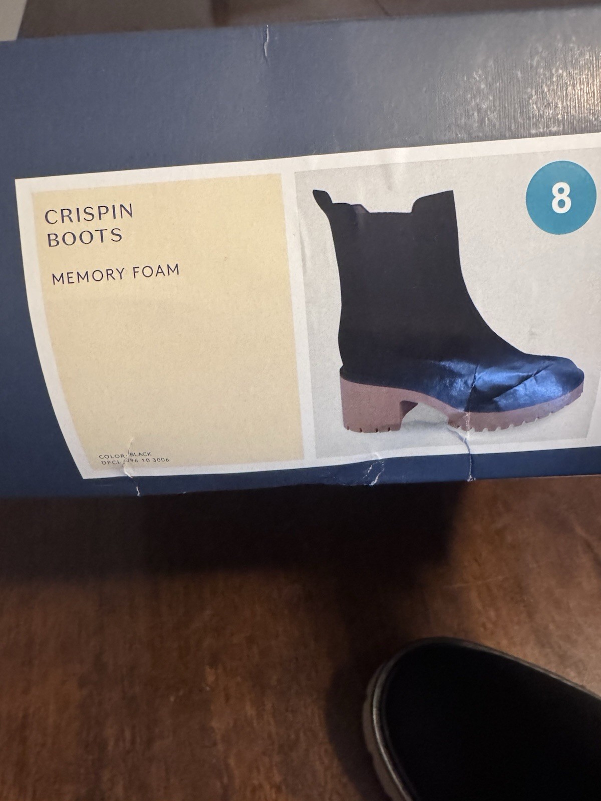 Universal Thread Crispin Boots Black Memory Foam Zip Block Heel Round Toe Size 8