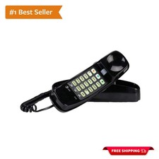 Compact 210 Trimline Corded Phone - Easy Setup, 3 Way Conference Calling, Black