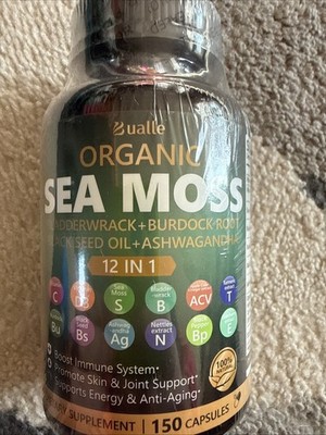 Bualle Organic Sea Moss Capsules 27,850mg with Sea Moss 150 Capsules