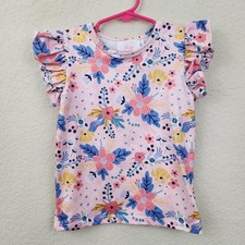 3T - Baby Toddler Clothes - Floral Ruffle Sleeve Tee