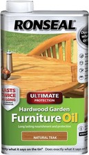 Ronseal Hardwood Furniture Oil 1L Natural Teak Ultimate Protection Exterior 16.79 per litre