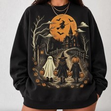 Vintage Halloween Sweatshirt: Retro Graphic Witchy Crewneck, 90s Trick or Treat