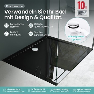 Duschwanne 90x120 Schwarz Duschtasse 70x90/70x120cm | 80x90/80x100/80x120cm