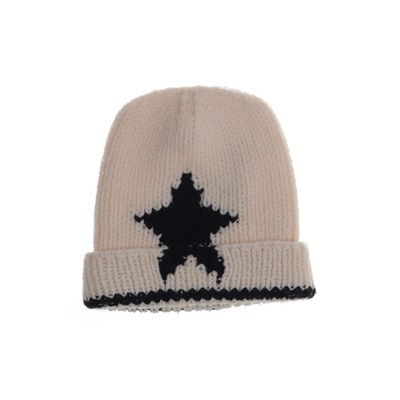 Lala Berlin, Beanie-Mütze, Größe: ONE SIZE, Wolle, Weiß/Schwarz, Damen #MPx