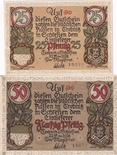 Trebnitz - Stadt - 25+50 Pfennig - Tieste 7400-05