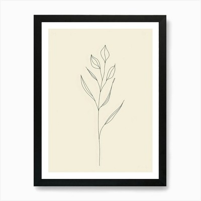 Strichzeichnung einer Pflanze Kunstdruck gerahmt Wandbild Poster Leinwanddruck Bild