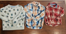 Boys Lot of 3 Tops sweatshirt, flannel, button up Gap, Gymbroee, OshKosh Sz 5