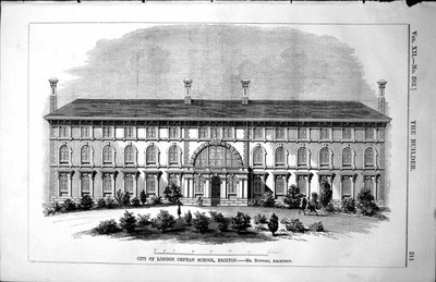 Old City London Waisenschule Brixton Plan Mr Bunning Architekt 1854 viktorianisch