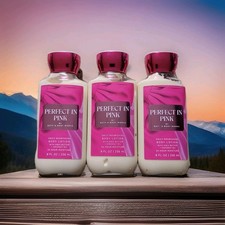 3 Bath  Body Works Perfect In Pink Daily Nourishing Body Lotion 8 oz Each