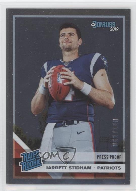 2019 Panini Donruss Rated Press Proof Silver /100 Jarrett Stidham Rookie RC s1i