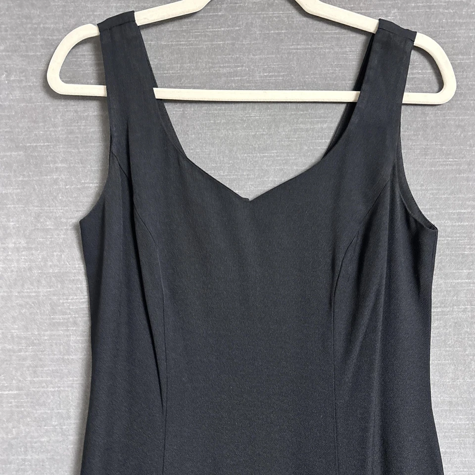 Vestido Sheri Martin Vintage 6 Negro Sin Mangas Funda EE. UU. 90s y2k Midi Cóctel Foto 4 de 4