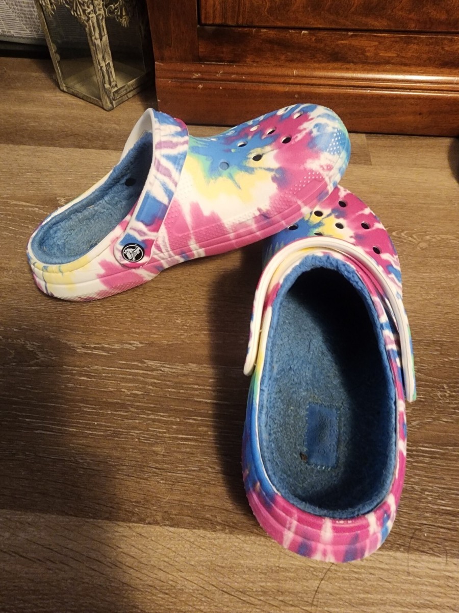 Crocs Classic Baya Lined Tie Dye Graphic Clog 206341 Men SZ 6