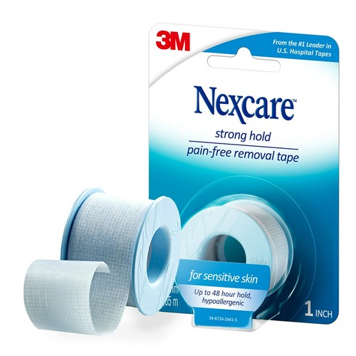 Strong Hold Pain-Free Removal Tape for Sensitive Skin 1 in x 4 yd 1 Roll