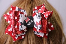 Red Minnie Hairbow BOUTIQUE HANDMADE STACKED