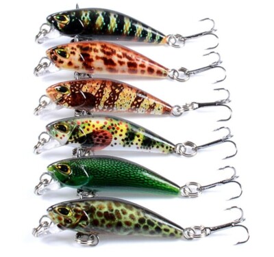 6PCS Crankbaits Fishing Lures Wobblers Bass Fishing Floating Minnow Hard Baits