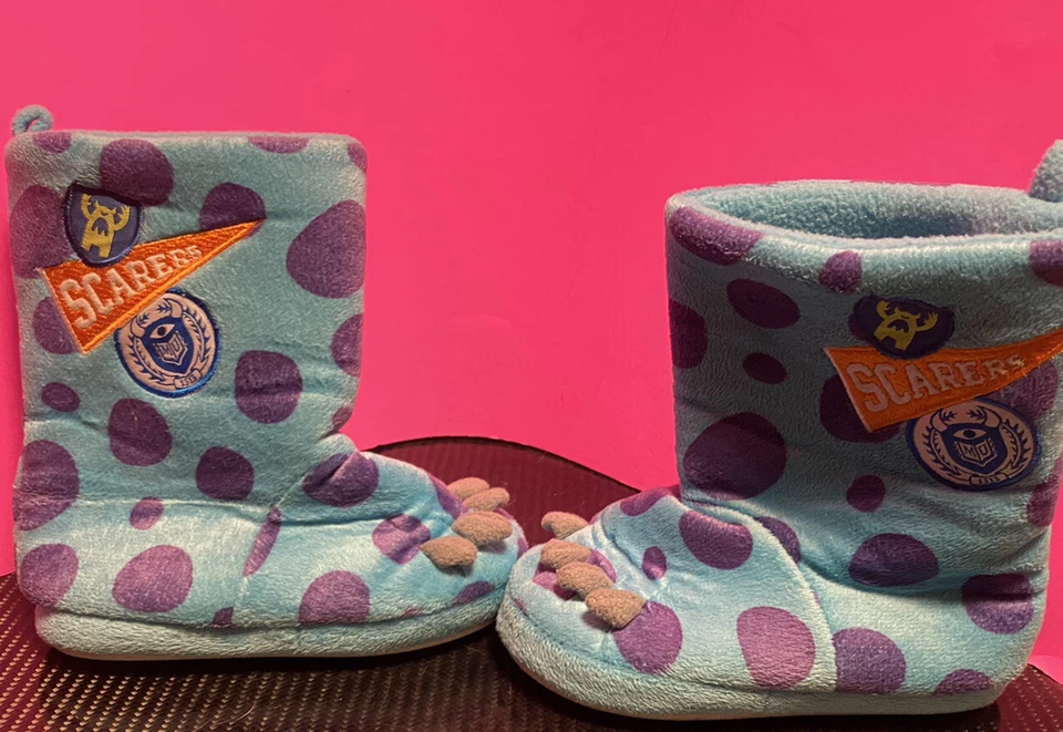 Zapatillas de felpa Disney Store Monsters University garras púrpura aguamarina niños talla 11/12 Foto 4 de 4