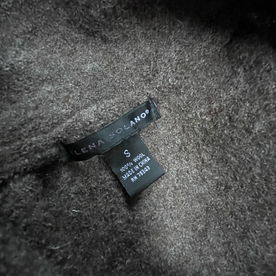 Elena Solano Women's Small Wool Coat Cardigan Double Breasted Jacket Beige - Image 3 of 4