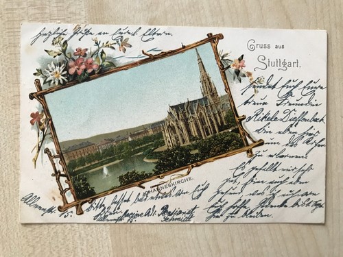 1902 STUTTGART Gruss aus-Johanneskirche-Litho-kol.-Stmpl: ROTH AM SEE-frankiert - Bild 1 von 2